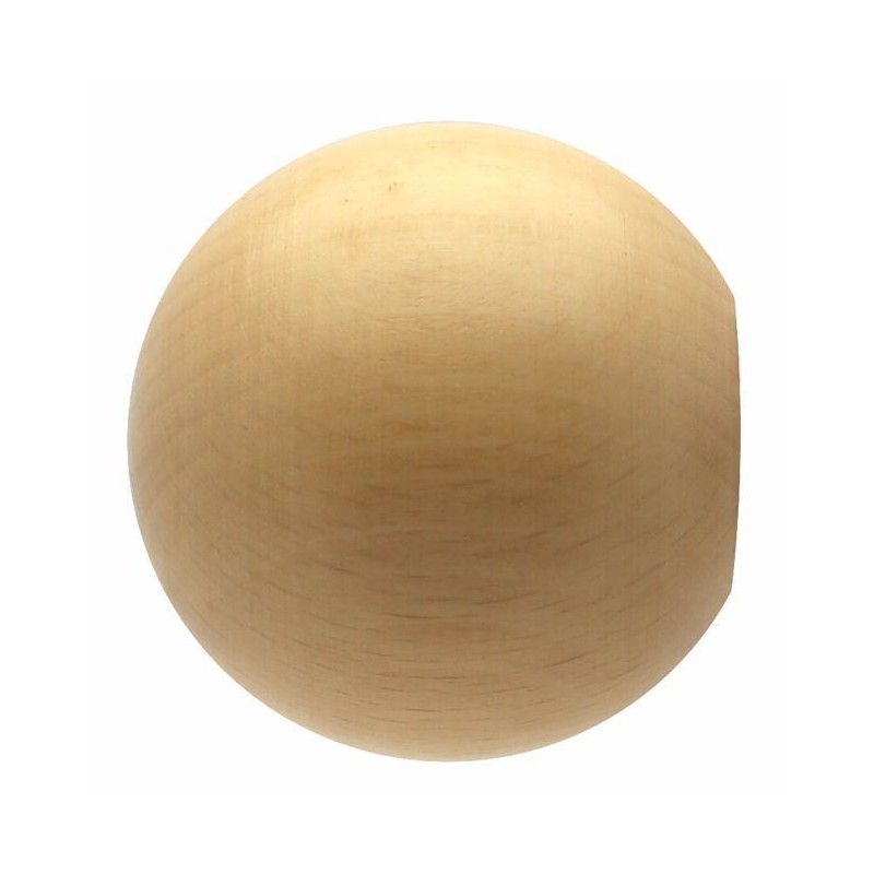 Embout sphère pour tringle en bois D28 (la paire) - Pin