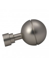 Embout Sphère pour tringle en acier D20 (la paire) - Nickel mat
