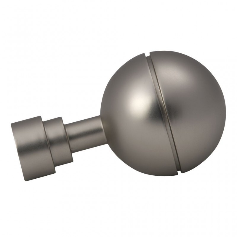 Embout Sphère pour tringle en acier D20 (la paire) - Nickel mat