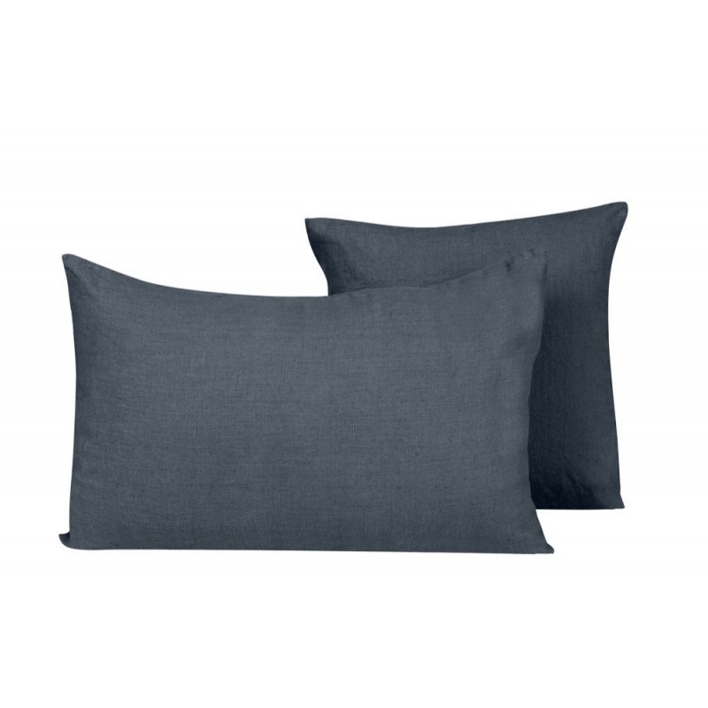 Curtina.fr : Coussin 100% LIN Propriano - Navy - 45x45cm