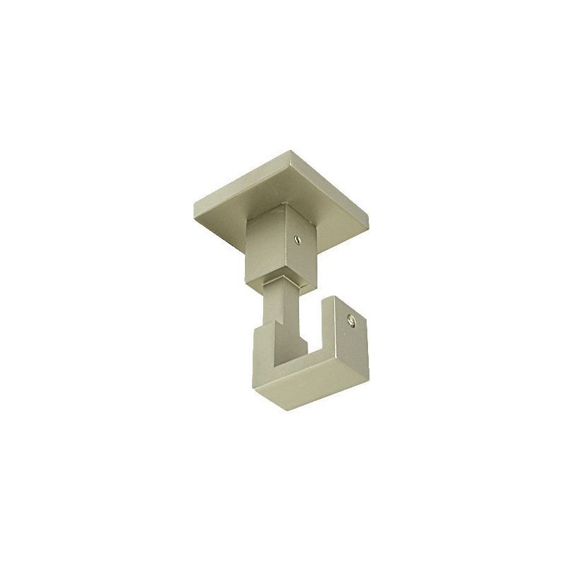 Support plafond carré pour tringle en acier D20 - Nickel mat