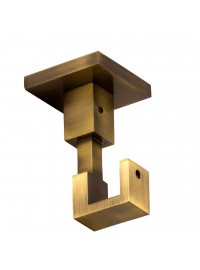 Support plafond carré pour tringle en acier D20 - Bronze