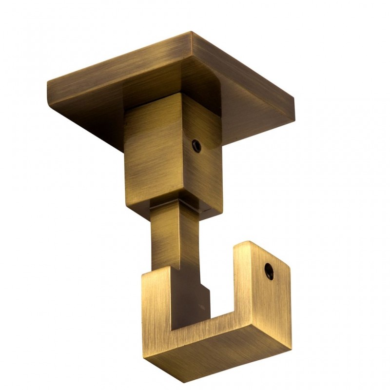 Support plafond carré pour tringle en acier D20 - Bronze